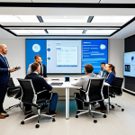 **

A diverse group of media professionals collaborating in a modern, open-plan office. They are engaged in a brainstorming session, using digital tablets and large interactive displays. The atmosphere is energetic and innovative. Everyone is fully clothed in appropriate business attire. Safe for work, appropriate content, professional environment, perfect anatomy, well-formed hands, natural pose.

**