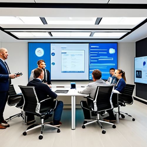 **

A diverse group of media professionals collaborating in a modern, open-plan office. They are engaged in a brainstorming session, using digital tablets and large interactive displays. The atmosphere is energetic and innovative. Everyone is fully clothed in appropriate business attire. Safe for work, appropriate content, professional environment, perfect anatomy, well-formed hands, natural pose.

**